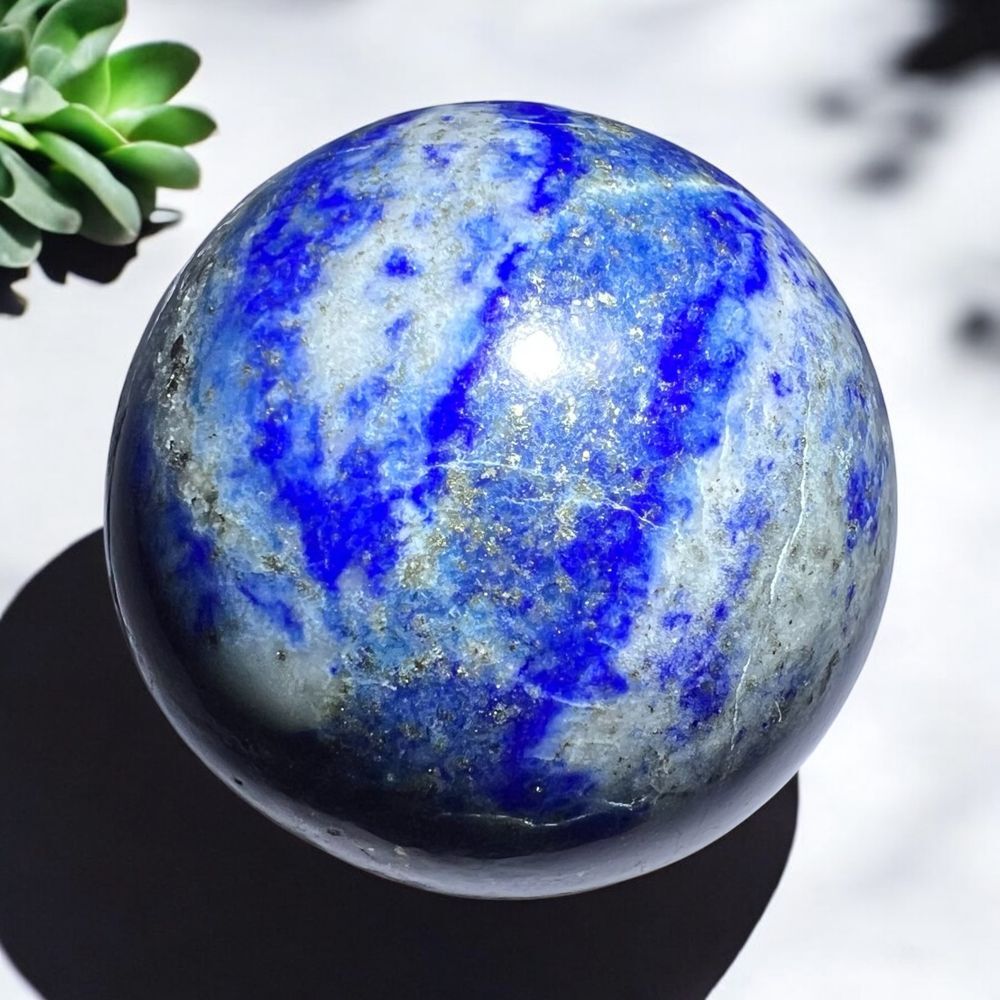 Lapis‎ Lazuli Meditation Sphere UV Reactive